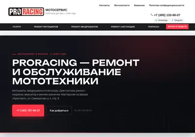 Снимок главной страницы proracing.su