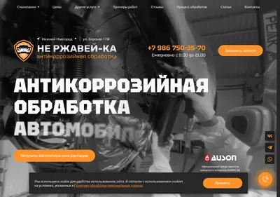 Снимок главной страницы antikor52.ru