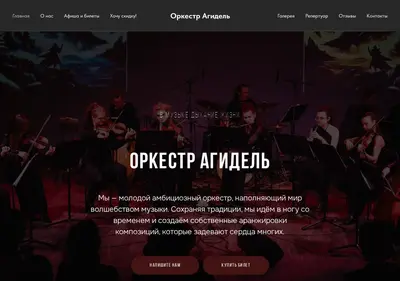 Снимок главной страницы agidelorchestra.ru