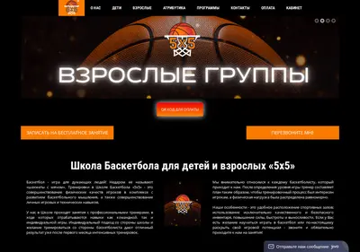 Снимок главной страницы basket5x5.ru