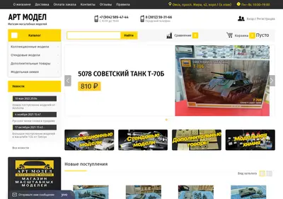 Снимок главной страницы artmodel55.ru