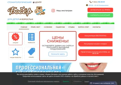 Снимок главной страницы bober-stom.ru