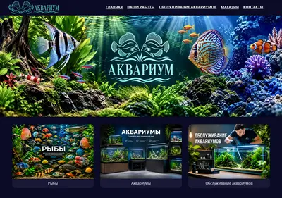 Снимок главной страницы akvarium42.ru