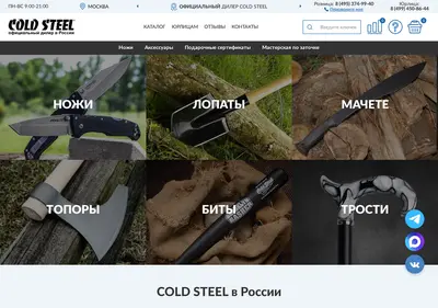 Снимок главной страницы coldsteels.ru