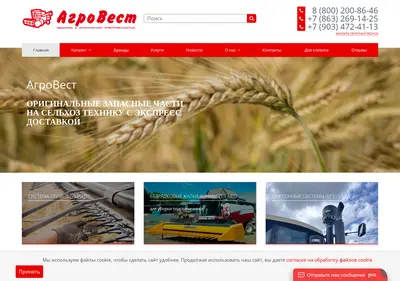Снимок главной страницы agrovest61.ru