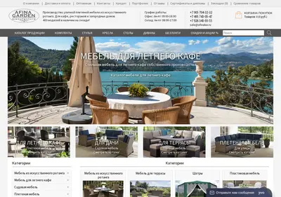 Снимок главной страницы afinalux.ru