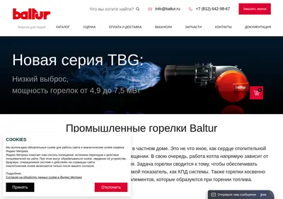 Снимок главной страницы baltur.ru