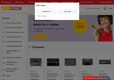 Снимок главной страницы 100point.ru