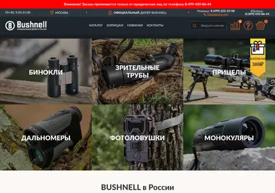 Снимок главной страницы bushnellrussia.ru