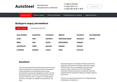 Снимок главной страницы autosteel.su