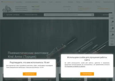 Снимок главной страницы bars-guns.ru