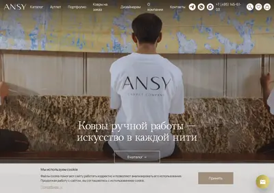 Снимок главной страницы ansygallery.ru