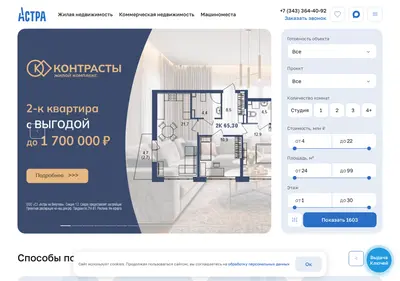 Снимок главной страницы astra-development.ru