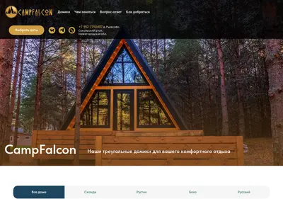 Снимок главной страницы campfalcon.ru