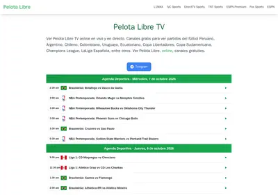 Снимок главной страницы pelotalibrestv.su