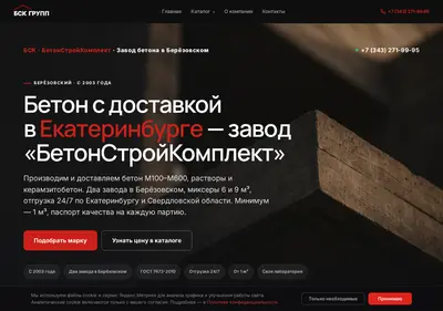 Снимок главной страницы bskbeton.ru