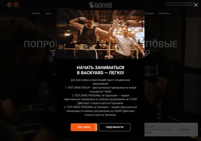 Снимок главной страницы backyardboxing.ru