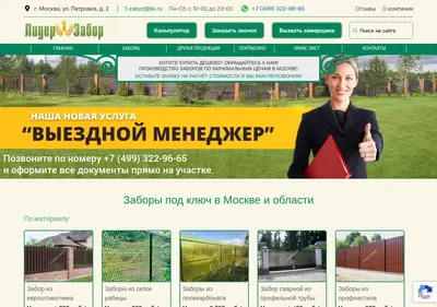 Снимок главной страницы 1-zabor.ru