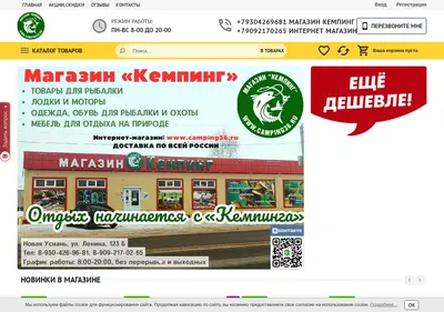 Снимок главной страницы camping36.ru