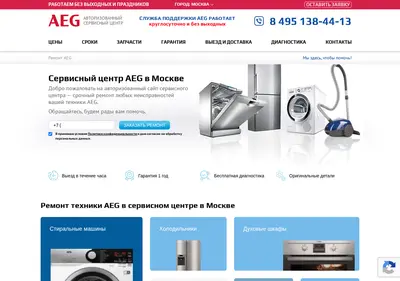 Снимок главной страницы aeg-help.ru