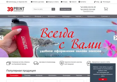 Снимок главной страницы 39print.su
