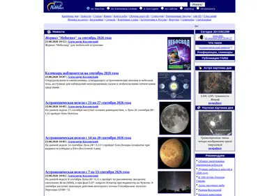 Снимок главной страницы astronet.ru