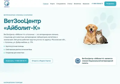 Снимок главной страницы aybolit-k.ru