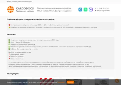 Снимок главной страницы cargodocs.ru