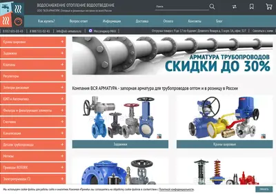 Снимок главной страницы all-armatura.ru