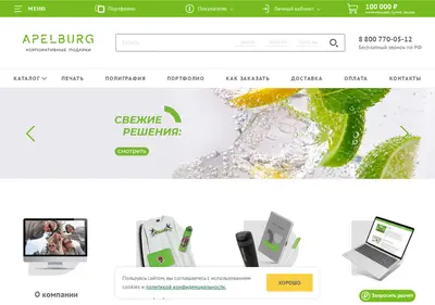 Снимок главной страницы apelburg.ru