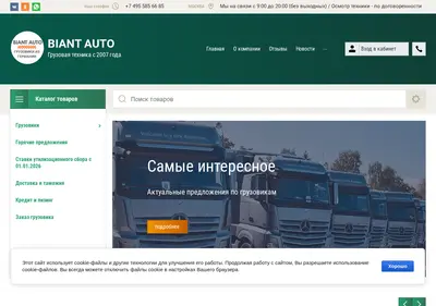 Снимок главной страницы biantauto.ru