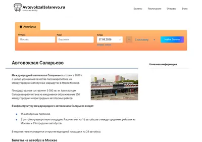 Снимок главной страницы avtovokzalsalarevo.ru