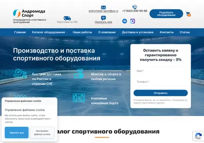 Снимок главной страницы andromeda-sport.ru