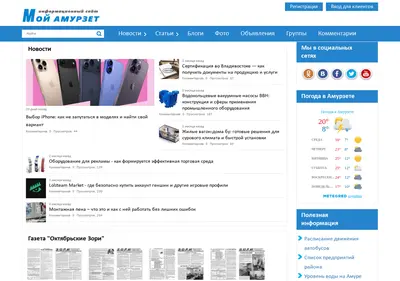Снимок главной страницы amurzet.ru