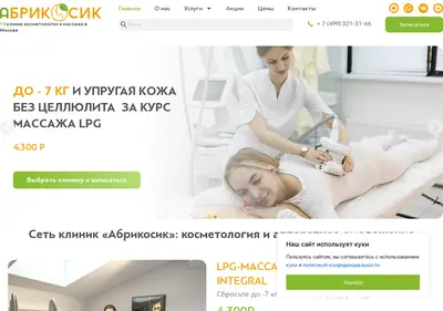 Снимок главной страницы abrikosik.ru