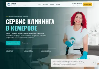Снимок главной страницы blesk-cleaning42.ru