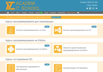 Снимок главной страницы academ-it-school.ru