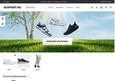 Снимок главной страницы agsport.ru