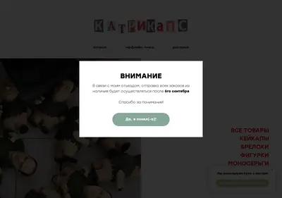 Снимок главной страницы catricaps.ru