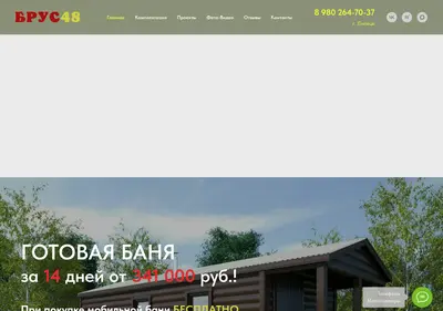 Снимок главной страницы brus48.ru