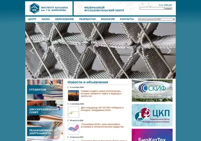 Снимок главной страницы catalysis.ru