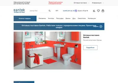 Снимок главной страницы santek.su