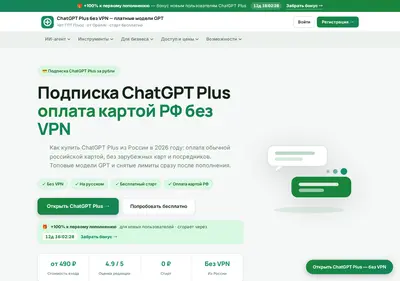 Снимок главной страницы chatgptplus-official.ru