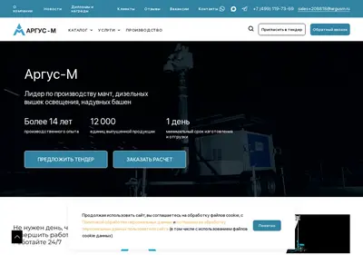 Снимок главной страницы argusm.ru