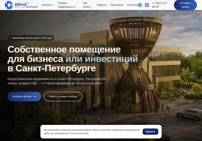 Снимок главной страницы brizdevelopment.ru