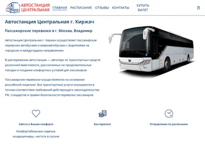 Снимок главной страницы buscentr33.ru