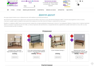 Снимок главной страницы ameot.ru