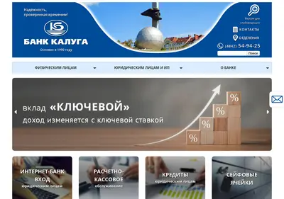Снимок главной страницы bankkaluga.ru