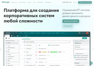 Снимок главной страницы bpium.ru