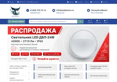Снимок главной страницы asdelectro.ru